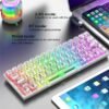 CLAVIER MAGMA FIORA F61 CRYSTAL MECANIQUE SWITCH RGB WIRELESS + BLUETOOTH – Image 2