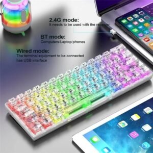 CLAVIER MAGMA FIORA F61 CRYSTAL MECANIQUE SWITCH RGB WIRELESS + BLUETOOTH