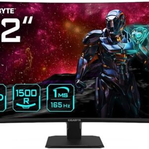 Écran GIGABYTE GS32QC Moniteur de Jeu incurvé 31,5" QHD - 2560 x 1440, 1500R, 165Hz, 1ms, 300 CD/m², FreeSync Premium, HDR Ready, HDMI 2.0, DisplayPort 1.4