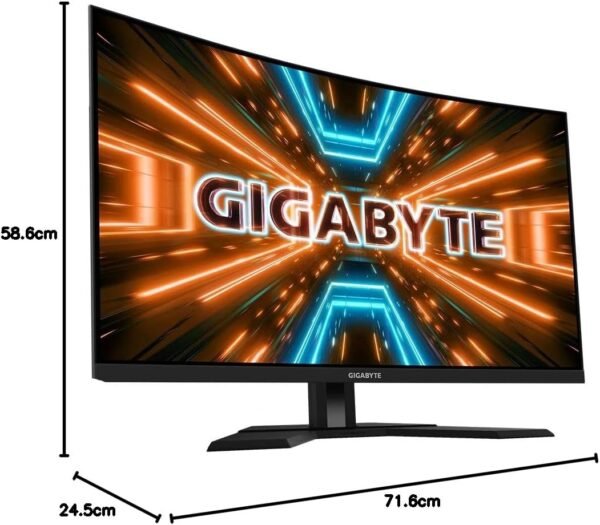 Écran GIGABYTE M32QC Moniteur de jeu incurvé 31,5" QHD - 2560 x 1440, 1500R, 165Hz, 1ms, 350 cd/m², FreeSync Premium Pro, Display HDR400, HDMI 2.0, DisplayPort 1.2 – Image 6